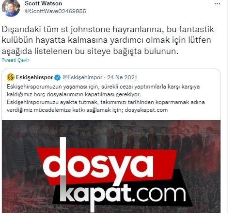 St. Johnstone Taraftarı Es Es İçin Harekete Geçti