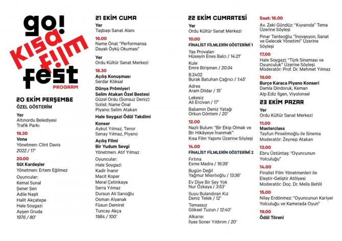 ‘6. Güzel Ordu Kısa Film Festivali’ Başlıyor