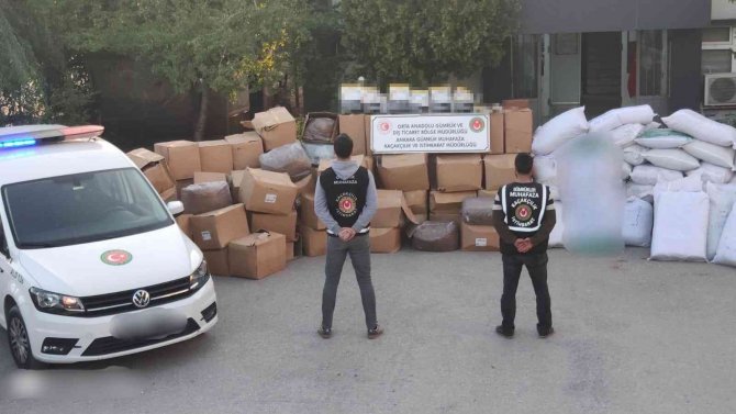 Ankara’da 3 Milyon Liralık 3 Ton Kaçak Tütün Ele Geçirildi