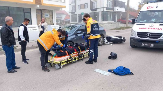 Otomobile Arkadan Çarpan Motosikletin Sürücüsü Yaralandı