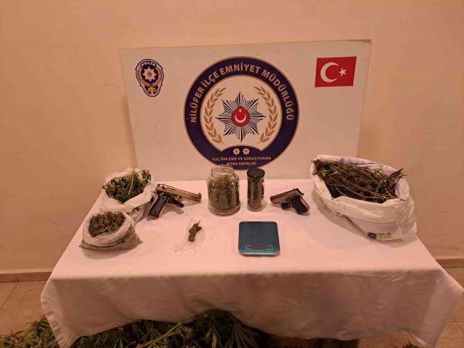 Bursa’da Kenevir Tarlasına Dönen Eve Baskın