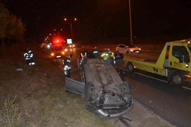 Takla Atan Otomobilin Sürücüsü Yaralandı