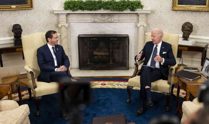 Abd Başkanı Biden İle İ̇srail Cumhurbaşkanı Herzog, Beyaz Saray’da Bir Araya Geldi