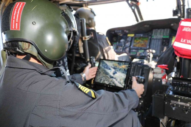 Tokat’ta Jandarma Helikopteri İle Havadan Denetim