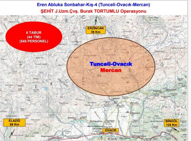 Tunceli’de Eren Abluka Sonbahar-kış-4 Şehit Jandarma Uzman Çavuş Burak Tortumlu Operasyonu Başlatıldı