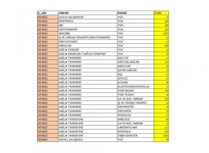 Denizli’de Farklı Branşlarda 630 Sağlık Personeli Alınacak