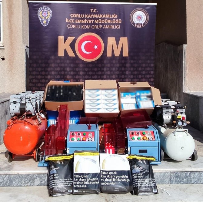 Tekirdağ’da 196 Bin Makaron Ele Geçirildi