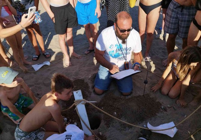 Belek’te Yaklaşık Bin 600 Deniz Kaplumbağası Yuvasından Çıkan 60 Binin Üzerinde Yavru Denizle Buluştu