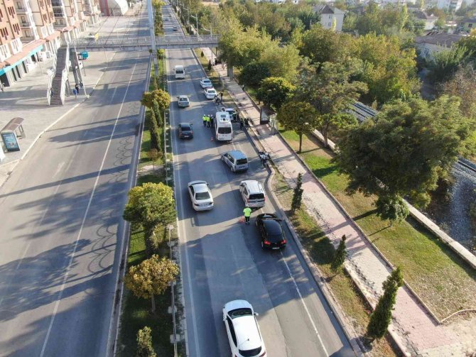 Elazığ’da Dron Destekli Şok Trafik Denetimleri Devam Ediyor