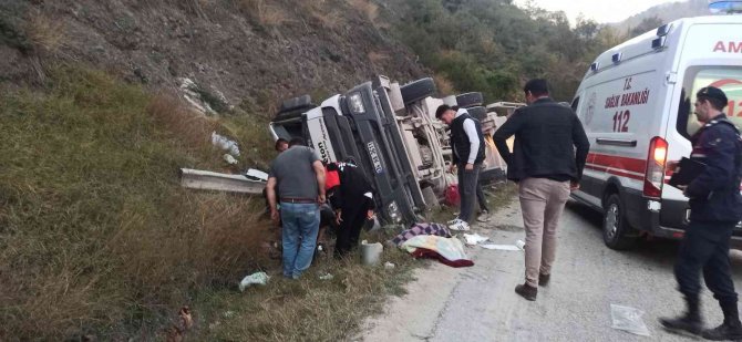 Devrilen Kamyonda Kızın Ayak Parmağı Koptu