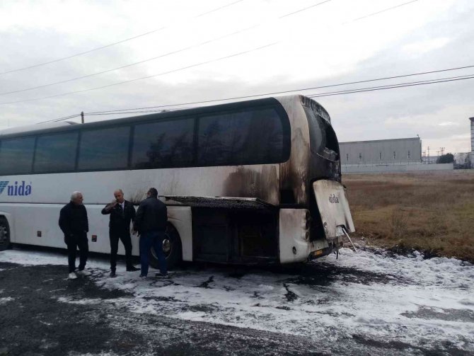 Tekirdağ’da İşçi Otobüsü Yandı