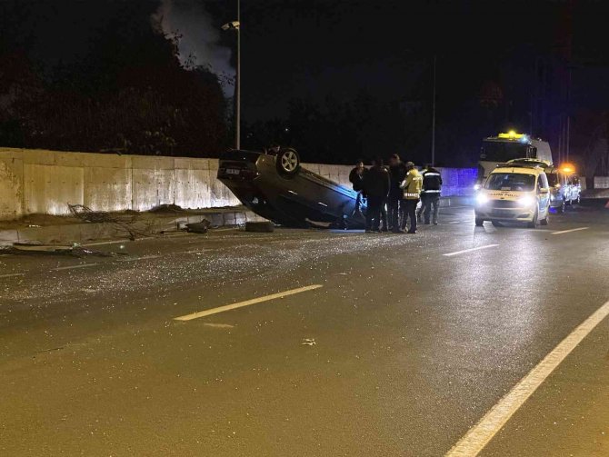 50 Metre Taklalar Atarak Sürüklenen Araçta Burnu Bile Kanamadı
