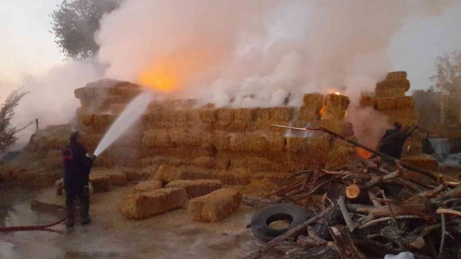 Suluova’da 50 Ton Saman Alevlere Teslim Oldu
