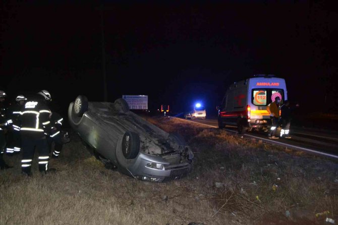 Alkollü Sürücü Takla Atan Araçtan Burnu Kanamadan Çıktı