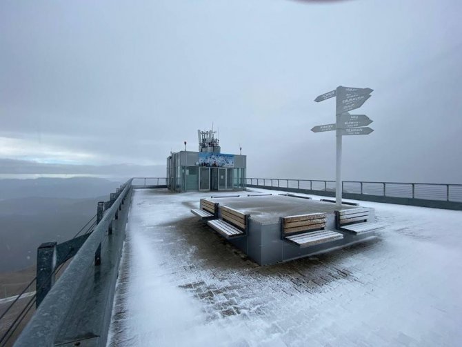 Antalya’nın Tahtalı Dağı’na Mevsimin İlk Karı Yağdı