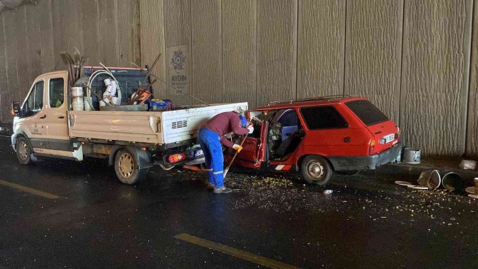 Otomobil Kamyonete Ok Gibi Saplandı: 2 Yaralı