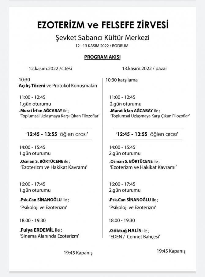 Ezoterizm Ve Felsefe Zirvesi’ne Bodrum Ev Sahipliği Yapacak