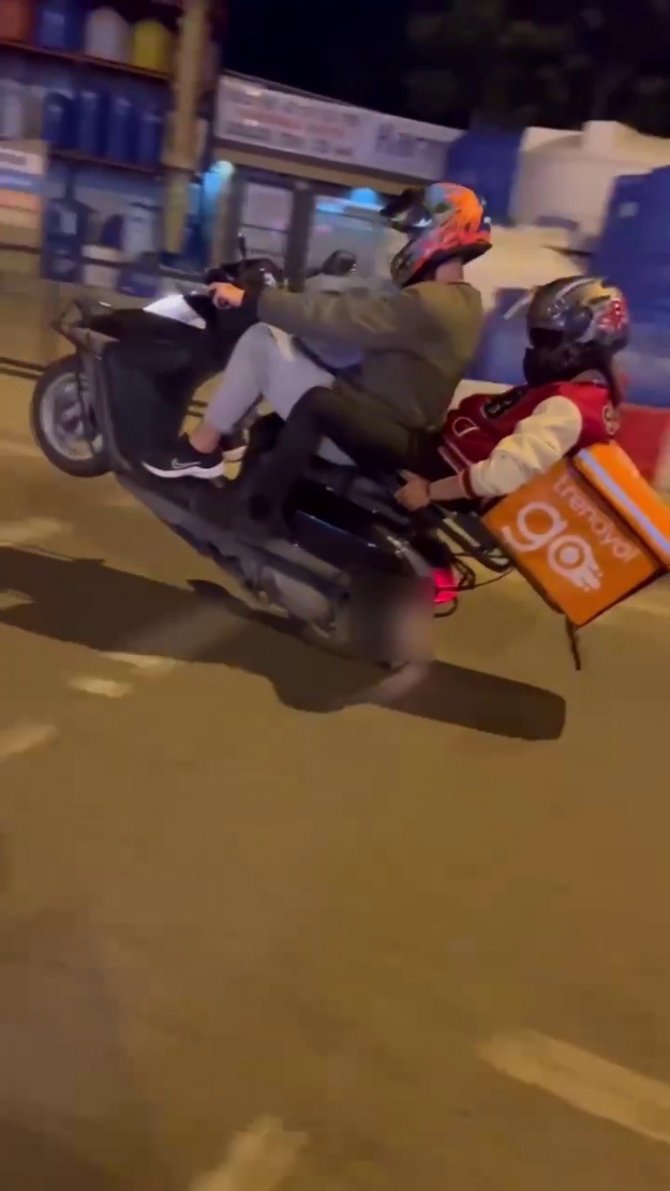 Pendik’te Trendyol Kuryesinden Tehlikeli Şov