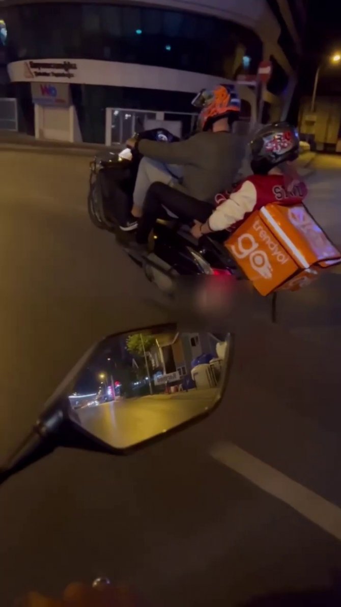 Pendik’te Trendyol Kuryesinden Tehlikeli Şov