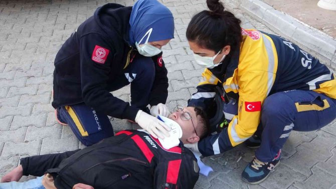 Motosiklet Sürücüsü Bozuk Yolun Kurbanı Oldu