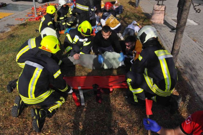 Çanakkale’de Uçak Kazası Tatbikatı Gerçekleştirildi