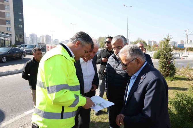 Başkan Büyükkılıç’tan Raylı Sistem Hattı Çalışmalarına Yakın Markaj