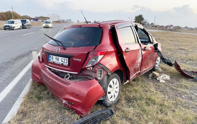 Tekirdağ’da Otomobil Takla Attı: 1 Yaralı