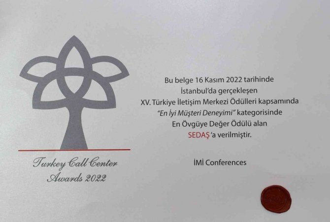 Sedaş, “En Övgüye Değer” Ödülünü Kazandı