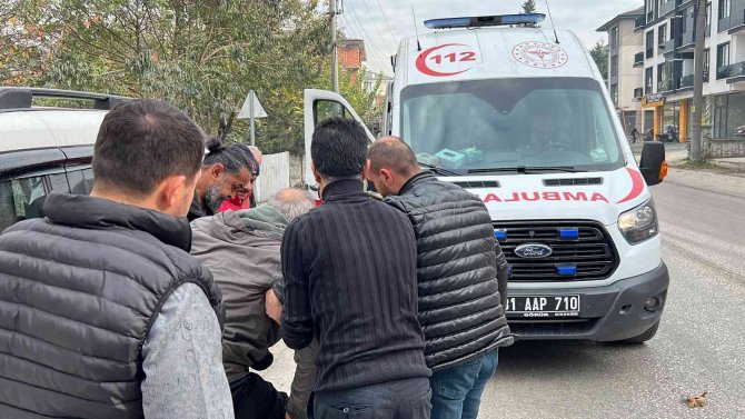 Motosikletten Düşen Sürücü Yaralandı