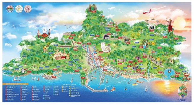 Doğal Güzellikleri İle Mest Eden Cide’nin “Turistik Harita İllüstrasyonu” Oluşturuldu