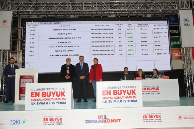 Tunceli’de Yaptırılacak 250 Konut İçin Kura Çekimi Gerçekleştirildi