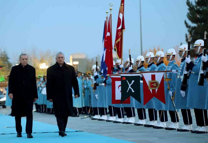 Cumhurbaşkanı Erdoğan, Küba Devlet Başkanı Bermudez’i Resmi Törenle Karşıladı