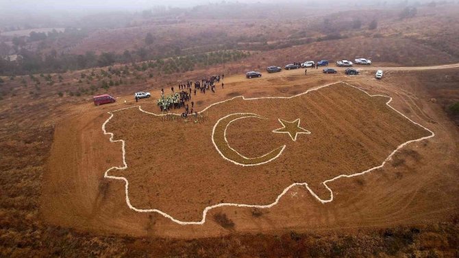 40 Bin Fidanla Türkiye Haritası Oluşturuluyor