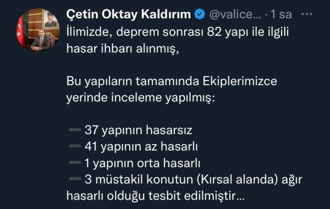 Sakarya’da Depremde 45 Yapı Hasar Gördü