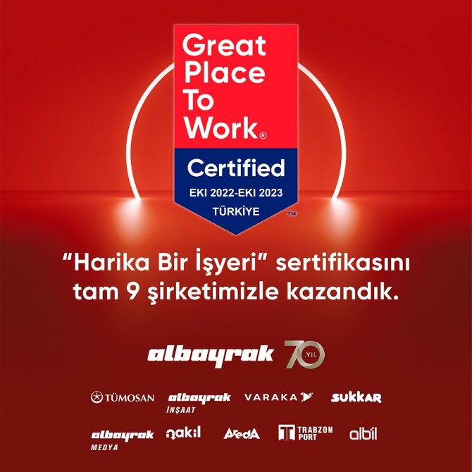 Albayrak Grubu 9 Şirketiyle Great Place To Work Sertifikası Aldı