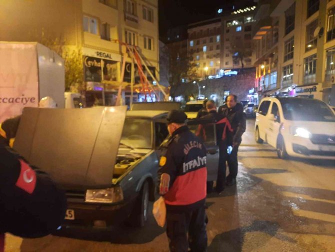 Lpg’li Otomobil Bir Anda Alev Aldı