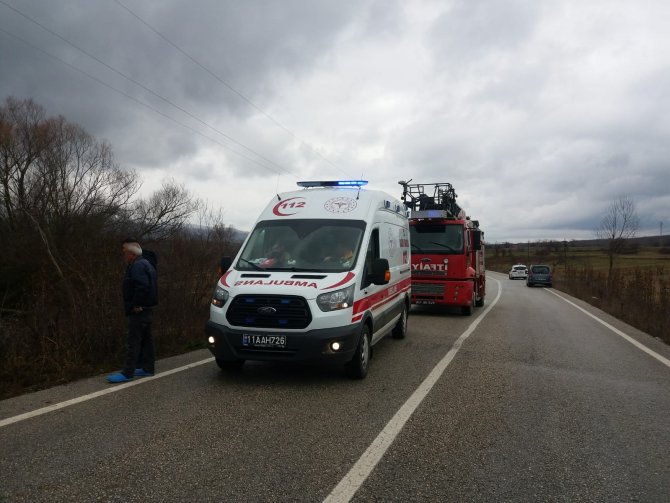 Bilecik’te Şarampole Devrilen Aracın Sürücüsü Yaralandı
