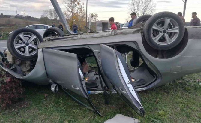 Otomobil Takla Attı: 1 Yaralı