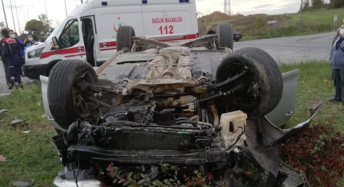 Otomobil Takla Attı: 1 Yaralı