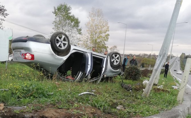 Otomobil Takla Attı: 1 Yaralı