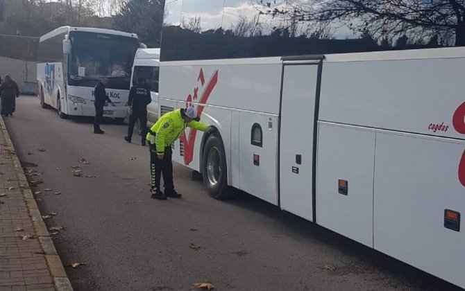 Otobüs Terminalinde Kış Lastiği Denetimi