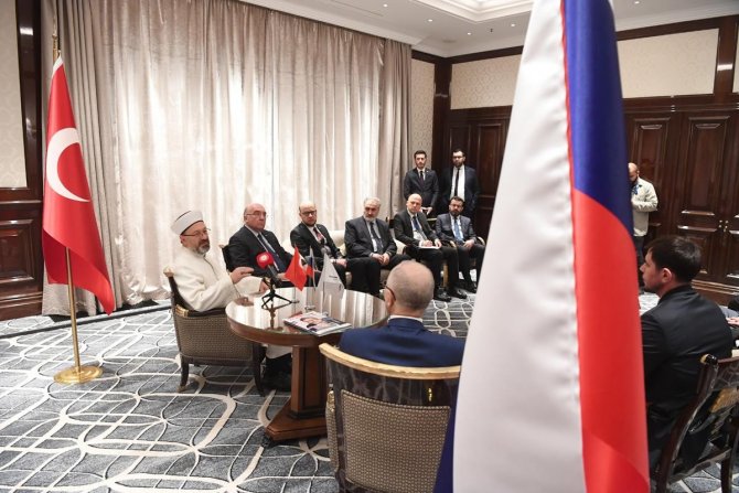 Diyanet İ̇şleri Başkanı Erbaş, Rusya-i̇slam Dünyası Stratejik Vizyon Grubu Başkan Yardımcısı Muhametşin İle Görüştü