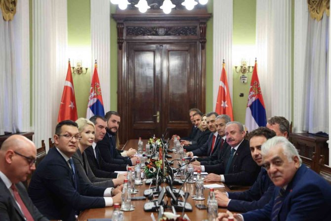 Tbmm Başkanı Şentop, Sırbistan Ulusal Meclis Başkanı Orliç İle Görüştü