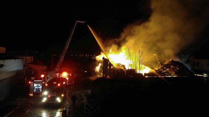 Sakarya’daki Korkutan Yangın Havadan Görüntülendi