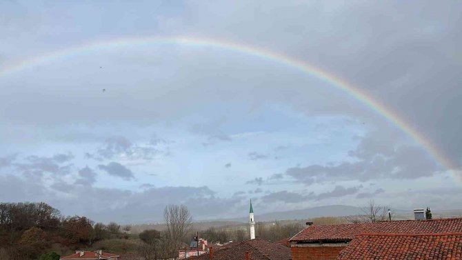 Çan’da Gökkuşağı Görenleri Hayran Bıraktı