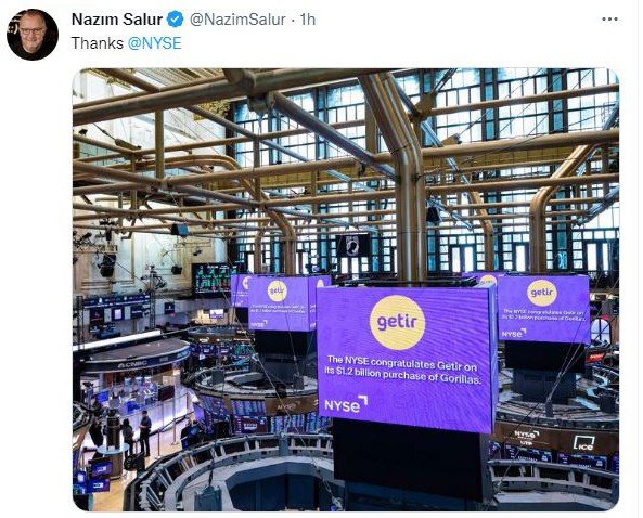 New York Borsası’ndan Getir’e Tebrik