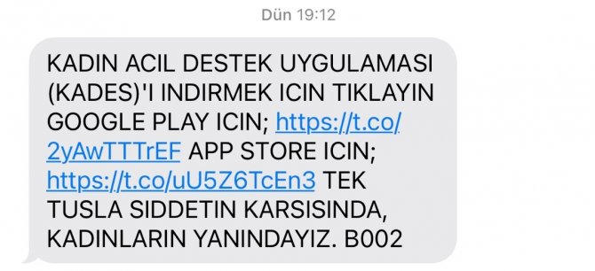 İ̇çişleri Bakanlığınca 18 Yaş Üstü Kadınlara Sms İle ‘Kades’ İndirme Linki Gönderildi