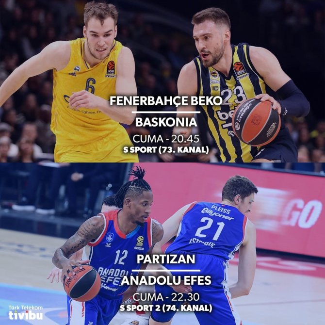Euroleague’de Çift Maç Haftası Tivibu’da