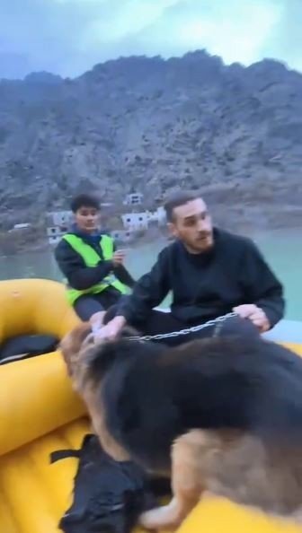 Artvin’de Baraj Sularının Yükseldiği Köyde Mahsur Kalan Köpek Botla Kurtarıldı
