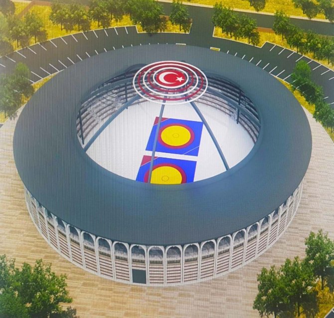 İ̇shakçılar Güreş Alanına Çatı Kuruluyor